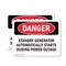 Signmission Standby Generator Automatically Starts During, 7 in W x Rectangle, Vinyl Decal OS-2PACK-DS-D-57-L-1946 - alternate 1